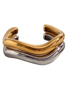 The Geo Wave Duo Cuff Set